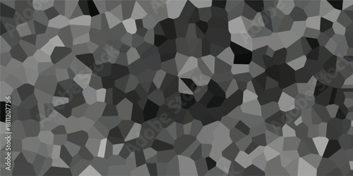 Geometric grayscale mosaic background with irregular polygonal shapes and varying shades of gray, creating a modern abstract pattern for graphic design and digital art