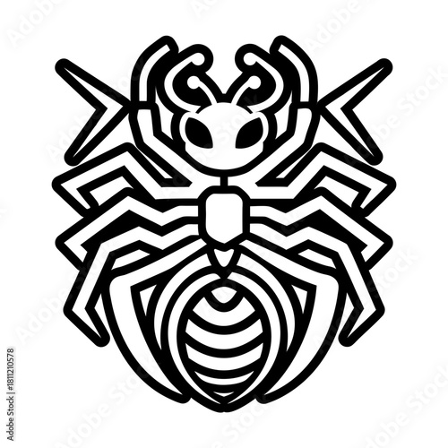 A solid style icon showing an ant symbol