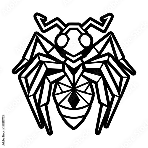 Glyph style icon representing a pismire ant