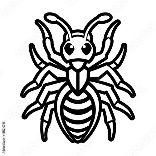 A solid style icon showing an ant symbol