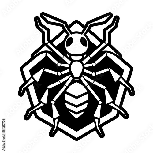 Glyph style icon representing an ant specie