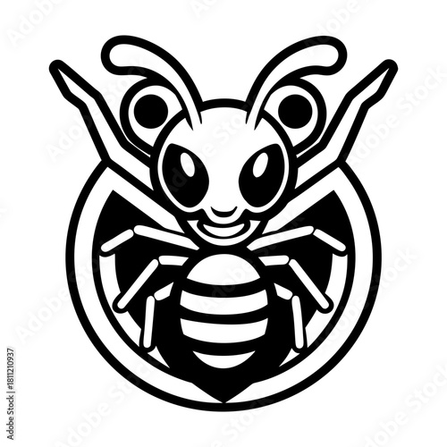 A solid style icon showing an ant symbol