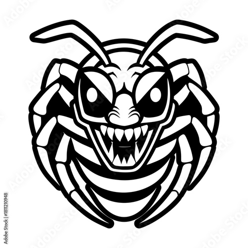 A solid style icon showing an insect logo