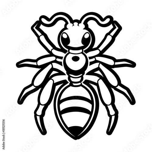 A solid style icon showing an insect logo