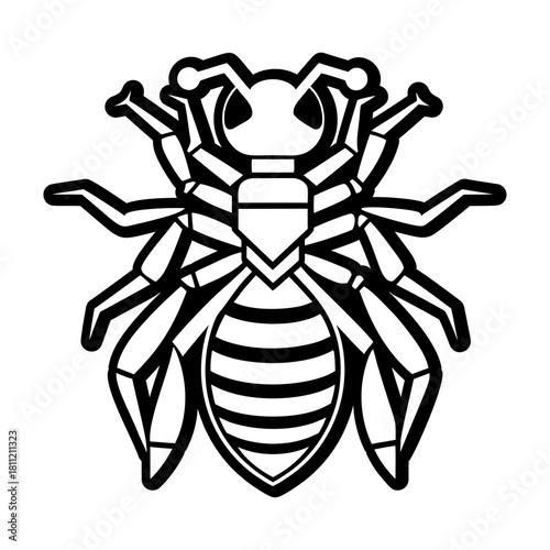 Glyph style icon representing an ant specie