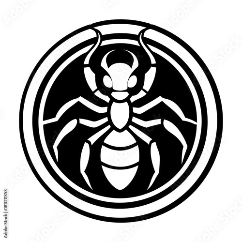 Filled style icon depicting a pismire symbol