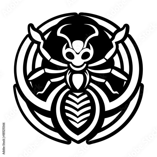 A solid style icon showing a pismire logo