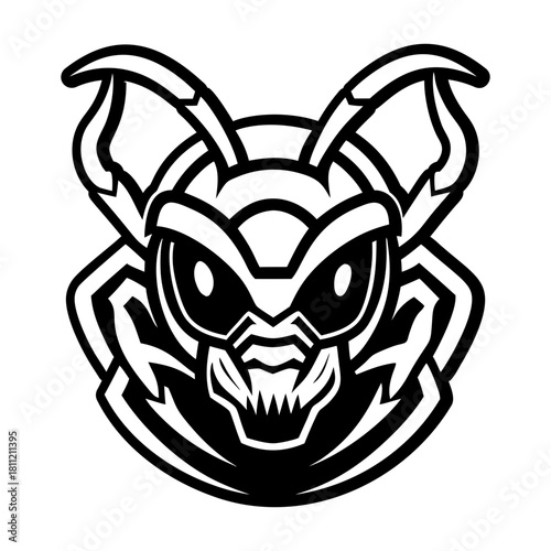 Glyph style icon representing a pismire ant