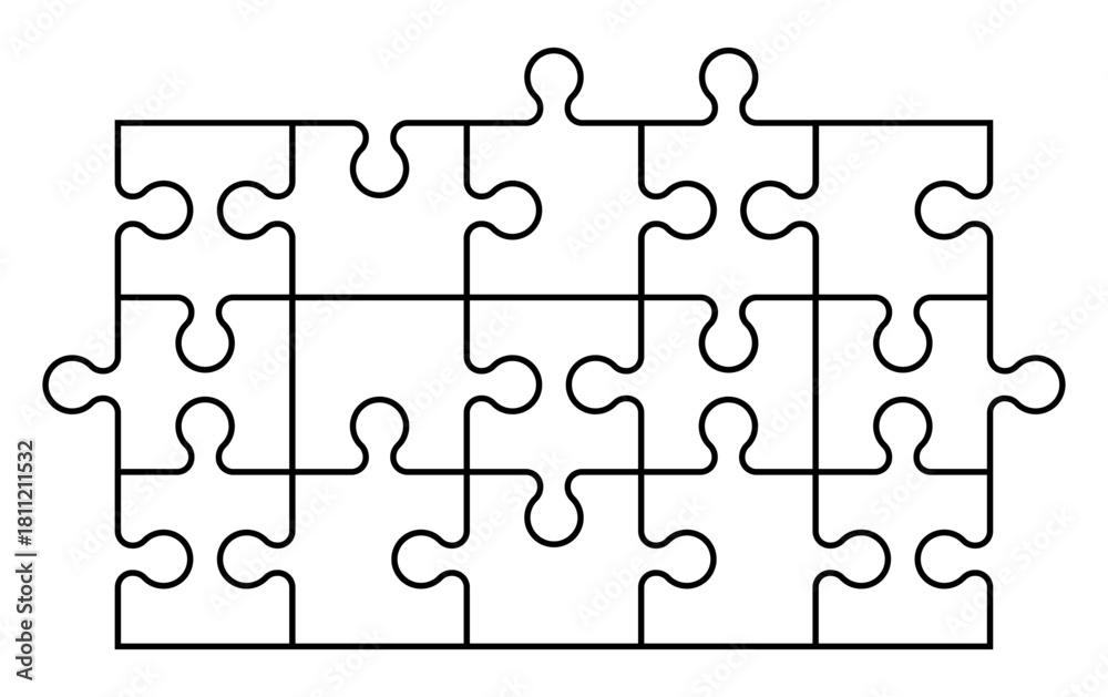 Fototapeta premium Simple pieces of puzzle pattern