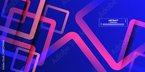 Modern tech blue abstract background banner with bright square lines, used in cover design, poster, flyer, book design, website background, or advertisement. eps10