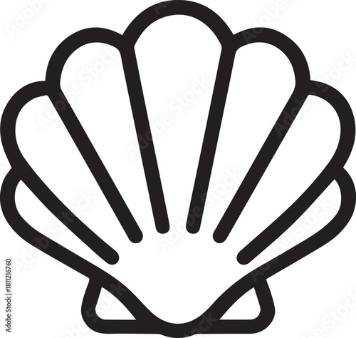 A minimalist artistic rendition of a seashell, with its symmetrical lines and patterns. a symbolic representation of the ocean's beauty.