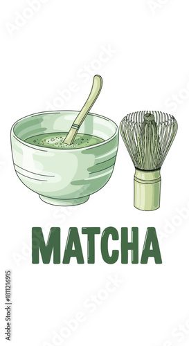 green tea cup with leaf