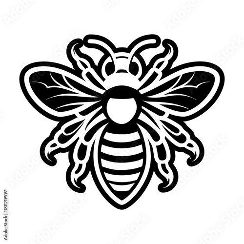 A solid style icon showing an anthophila logo