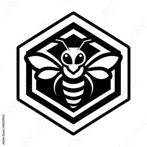 Filled style icon depicting a honeybee symbol