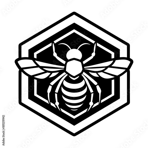 A solid style icon showing a pollinator logo