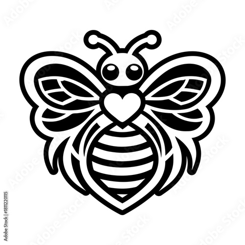 A solid style icon showing an anthophila symbol