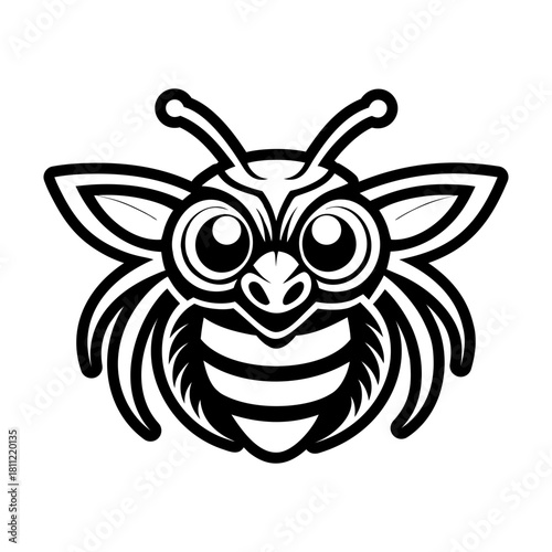 Filled style icon depicting a honeybee symbol