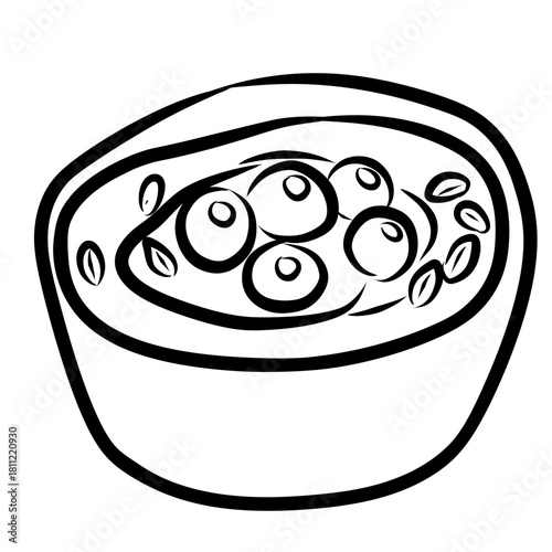 Oatmeal Bowl Illustration in Cozy Hand-Drawn Breakfast Style