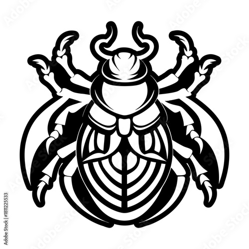 A glyph style icon of beetle logo