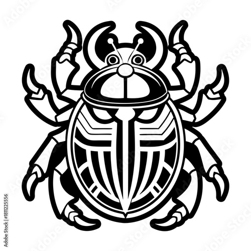 A solid style icon showing a beetle