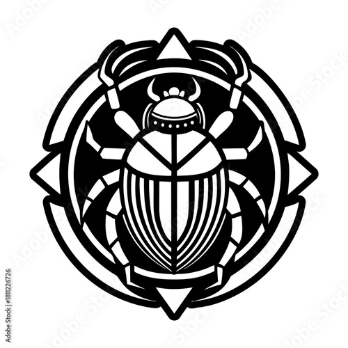 A glyph style icon of beetle logo