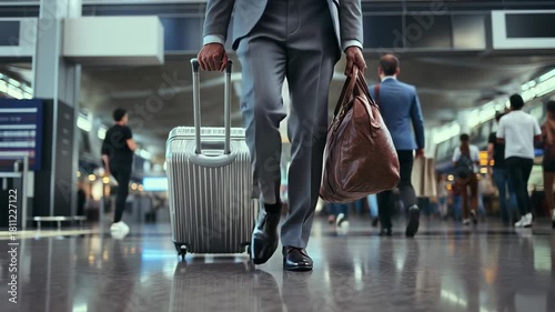 Wallpaper Mural Crowd of business travelers walking through airport terminal, cinematic corporate lifestyle scene symbolizing travel, career, success, and professional branding. Torontodigital.ca