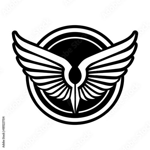 A solid style icon showing a bird plumage