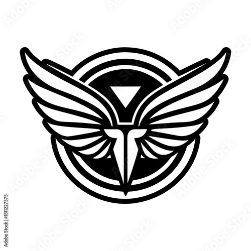 Glyph style icon representing a bird pinion