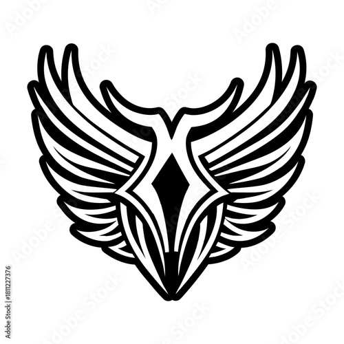 A solid style icon showing a bird feather