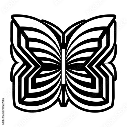 Filled style icon showing a papillon symbol
