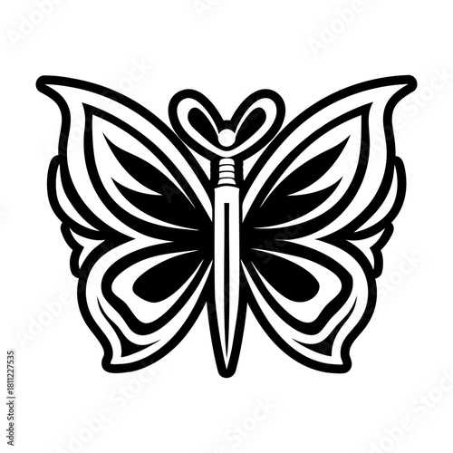Glyph style icon showing papillon logo