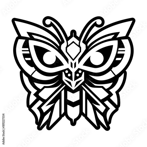 A glyph style icon showing a papillon