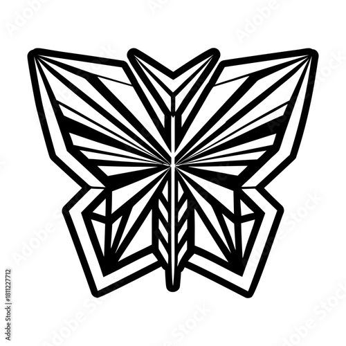 A glyph style icon of a butterfly