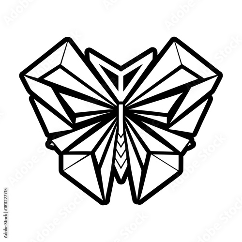 Filled style icon showing a butterfly logo