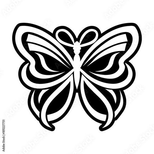 A solid style icon showing butterfly wings