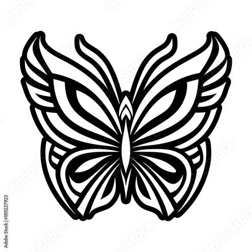 A glyph style icon showing a papillon
