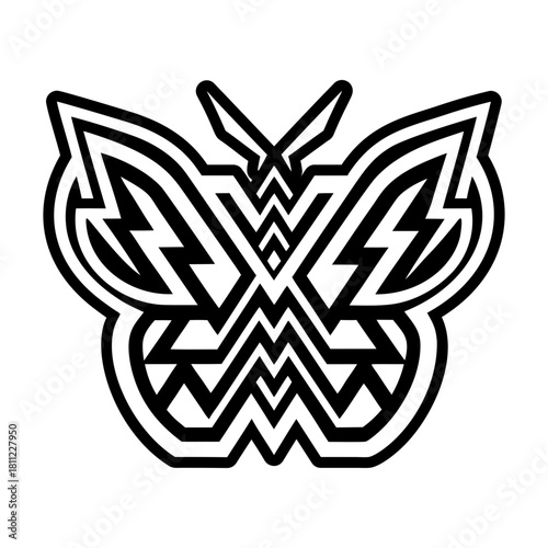 A glyph style icon of a butterfly