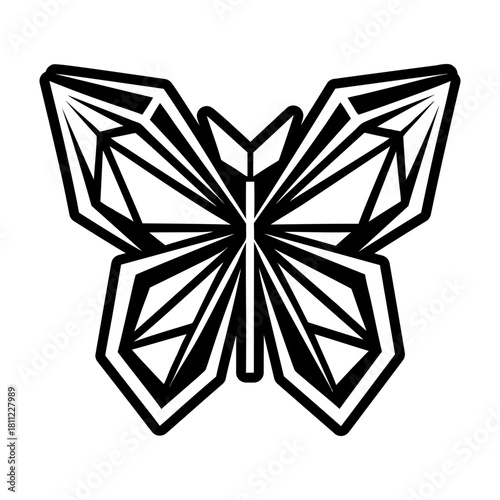 Filled style icon showing a papillon symbol