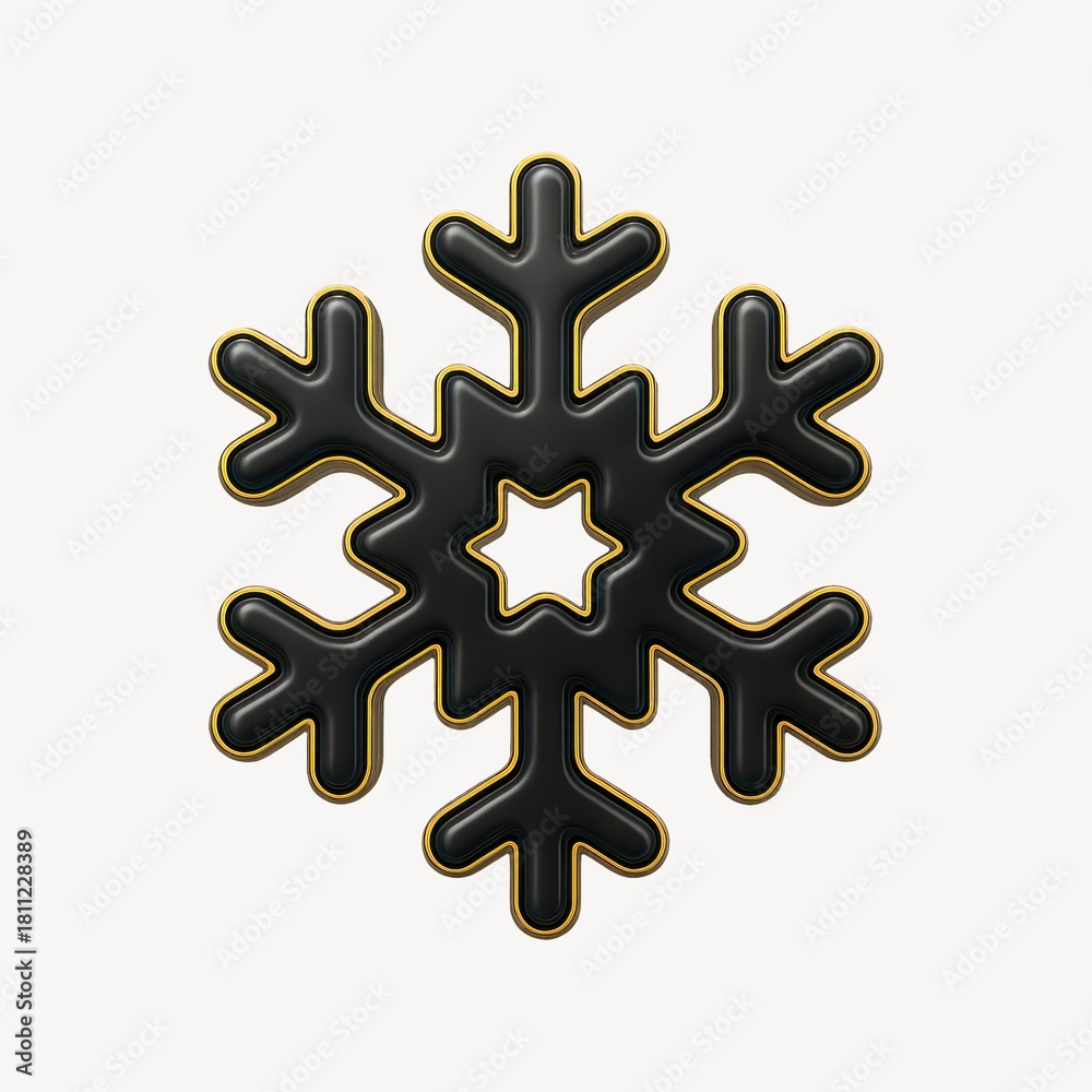 Obraz premium Elegant black snowflake design