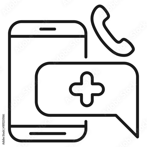 Telehealth Service Outline Icon