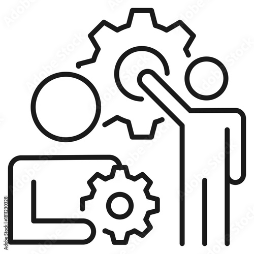 Coordination Leave Outline Icon