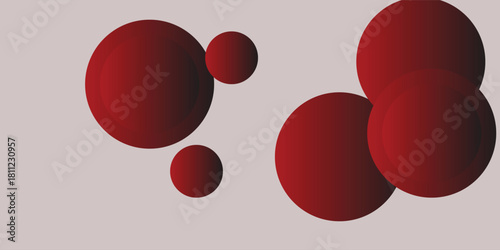 Glass morphism website landing page template. Light gradient background with a divider or border and floating red spheres