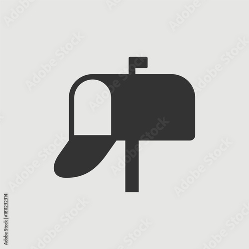 Vector Simple Isolated Mailbox Icon