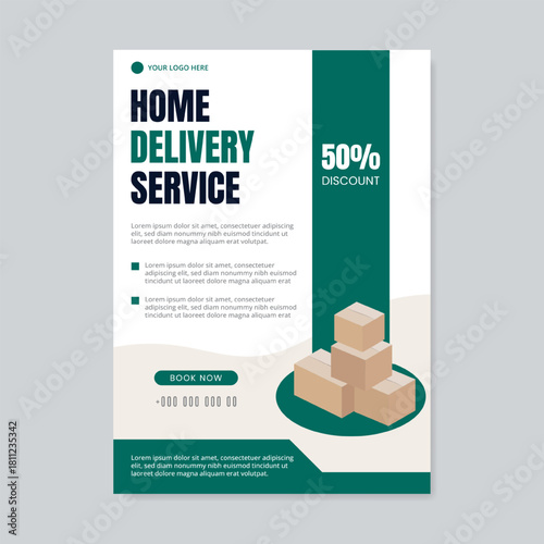 Delivery service advertising flyer template design