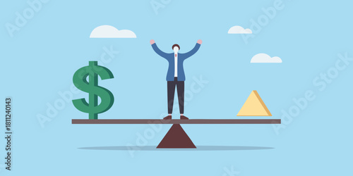 Achieving financial balance and success money and value equilibrium concept