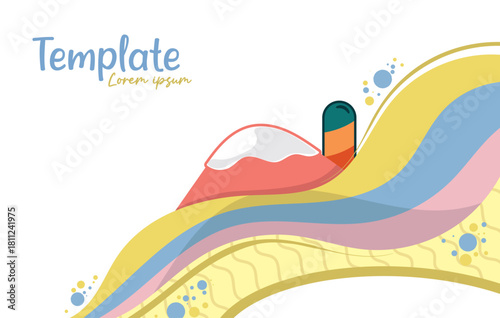 Abstract landscape decorative waves vector background for banner, poster, social media, promotion