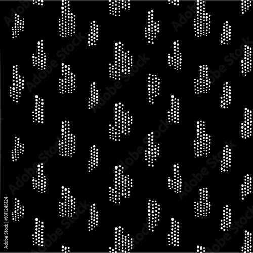Black and white seamless pattern with dotted shapes for textile design and background applications use case
