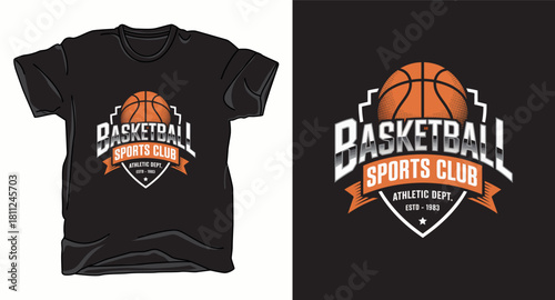 Basketball sports club graphic vector art t-shirt design print