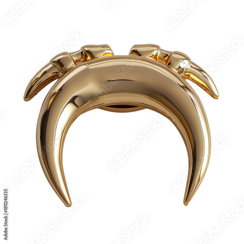 Golden Moon Horns Headpiece Fantasy Accessory Regal Headdress Headband Tiara Elegant Jewelry
