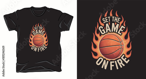 Set the game basketball graphic vector art t-shirt design print